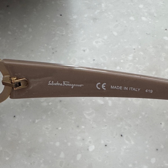 Salvatore Ferragamo Black Sunglasses with Gold Accents